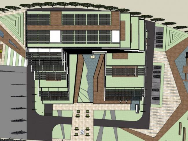 Sketchup办公模型|多高层办公楼，现代风格