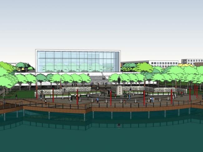 Sketchup学校模型|多层学校，校园教育建筑，现代风格