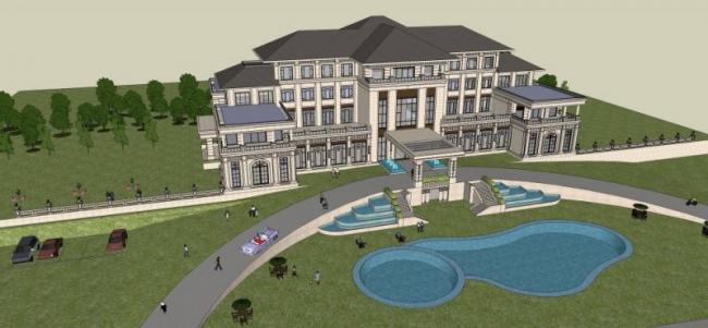 Sketchup酒店模型|多层酒店会所，古典风格