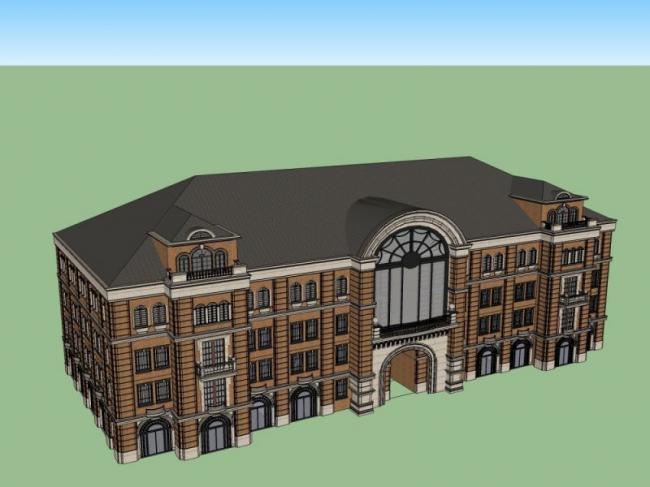 Sketchup商业模型|多层会所，古典风格