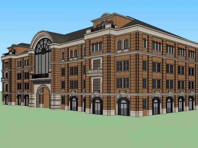 Sketchup商业模型|多层会所，古典风格