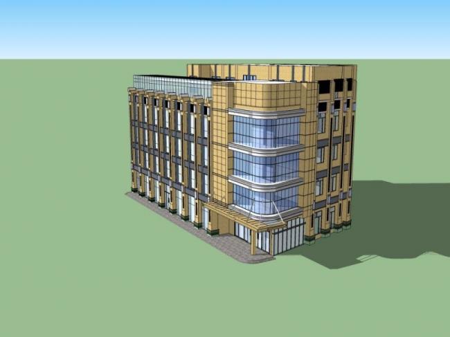 Sketchup办公模型|多层办公楼，现代风格