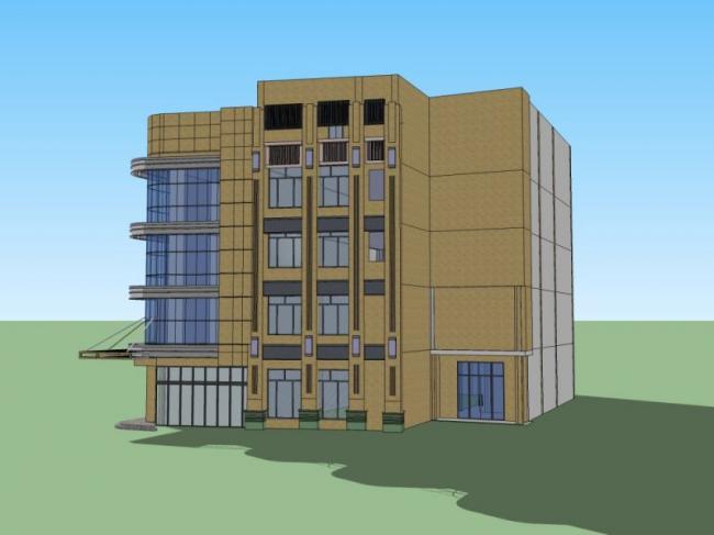 Sketchup办公模型|多层办公楼，现代风格