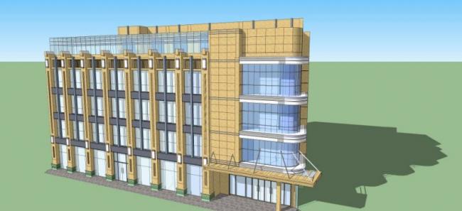 Sketchup办公模型|多层办公楼，现代风格