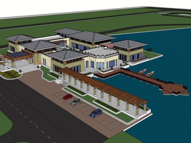 Sketchup商业模型|低层会所，古典风格