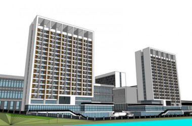 Sketchup医院模型|多高层医院，医疗建筑，现代风格-BIM建筑网