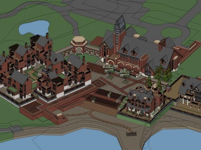 Sketchup商业模型|多层会所，古典风格