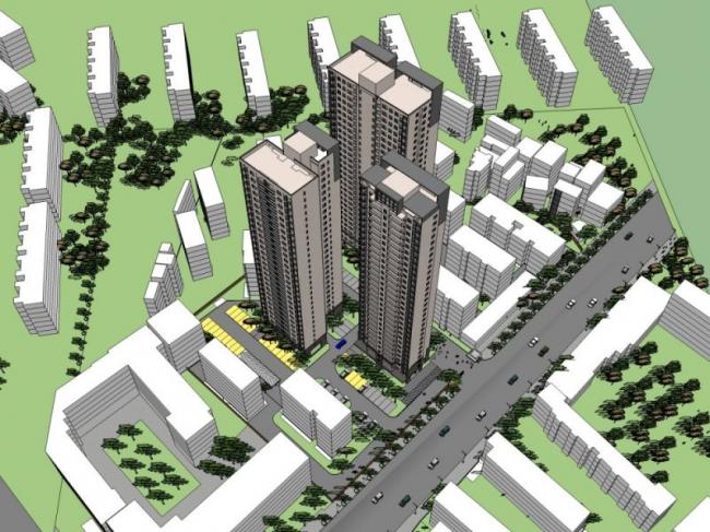 Sketchup综合体模型|高层综合体，现代风格