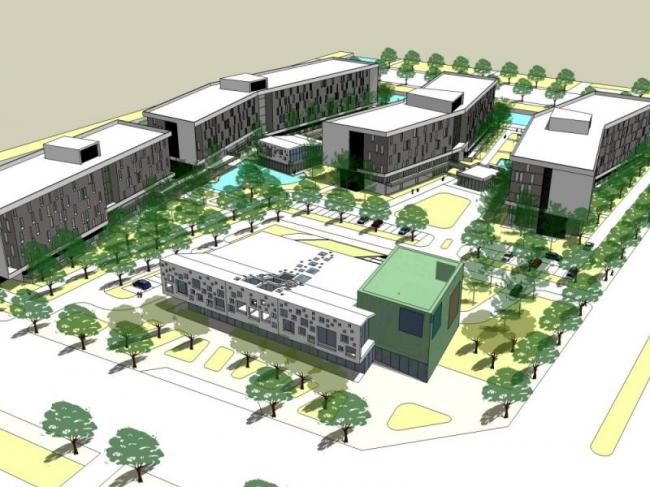 Sketchup住宅模型|多层宿舍，现代风格