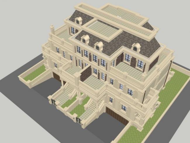 Sketchup商业模型|多层会所，古典风格