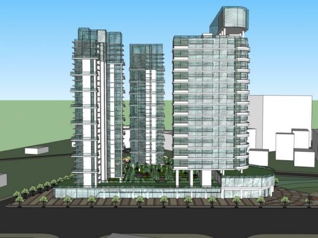 Sketchup综合体模型|高层综合体，现代风格