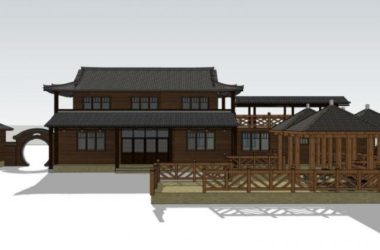 Sketchup酒店模型|酒店，中式风格-BIM建筑网