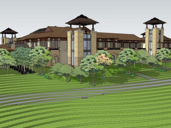 Sketchup商业模型|会所，东南亚风格