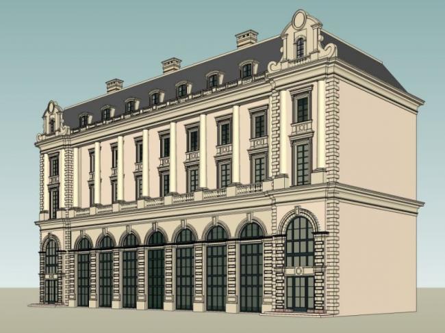 Sketchup商业模型|多层会所，古典风格