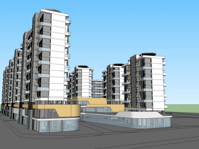 Sketchup综合体模型|多高层商住综合体，现代风格