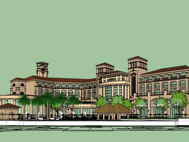 Sketchup酒店模型|多层酒店，西班牙风格