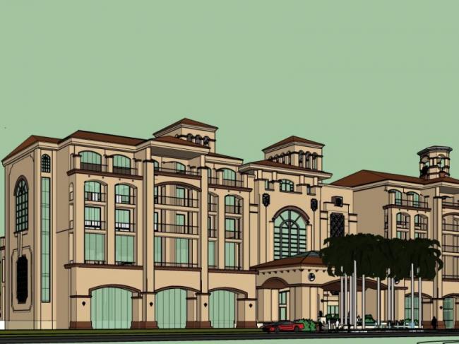 Sketchup酒店模型|多层酒店，西班牙风格