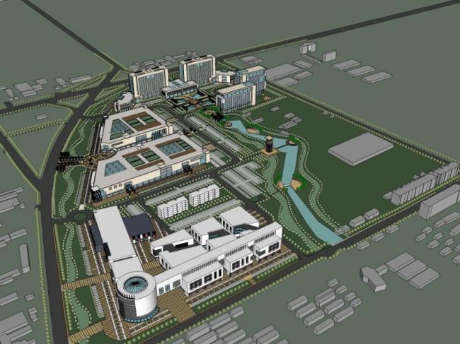 Sketchup综合体模型|多高层城市综合体，现代风格