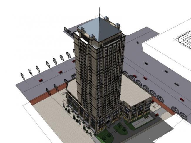 Sketchup商业模型|超高层商业建筑，现代风格