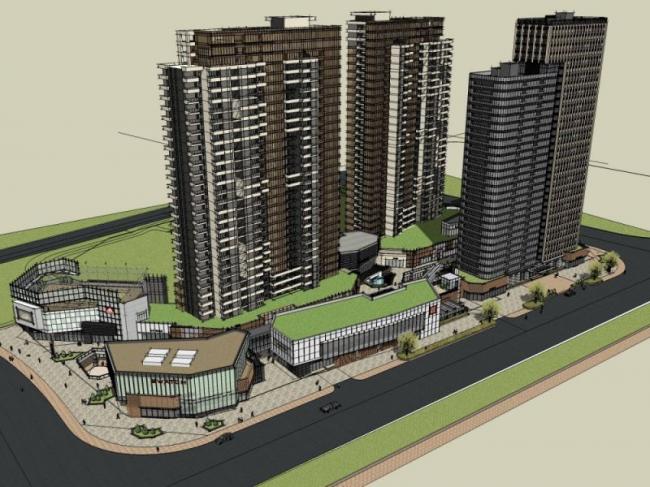 Sketchup综合体模型|超高层商业综合体，现代风格