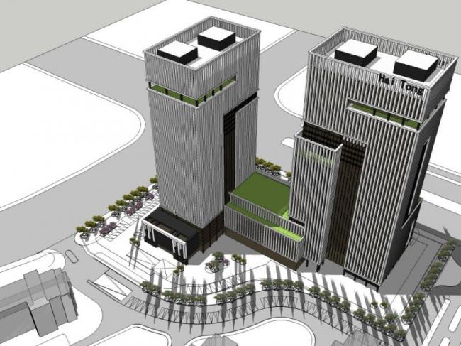 Sketchup办公模型|超高层办公楼，现代风格