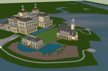 Sketchup酒店模型|多层度假酒店，古典风格-BIM建筑网