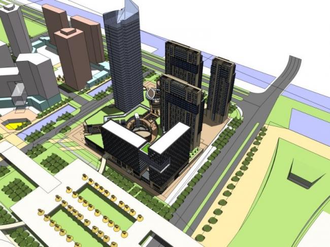 Sketchup综合体模型|超高层商业综合体，办公，酒店，住宅，现代风格