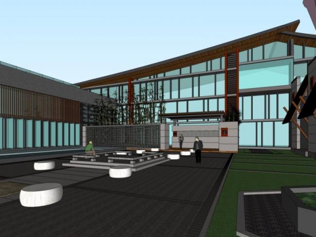 Sketchup酒店模型|多层酒店，中式风格