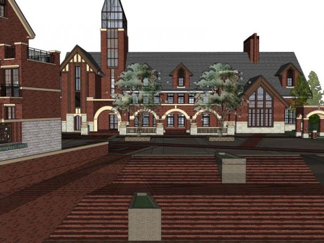 Sketchup商业模型|多层会所，英式风格