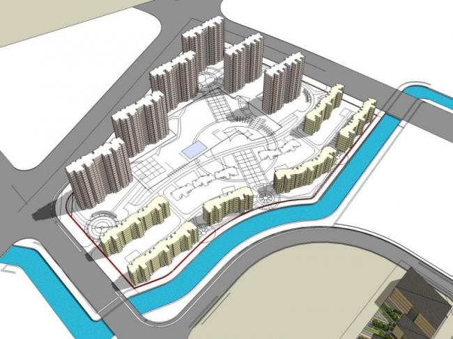 Sketchup综合体模型|多高层商业综合体，现代风格
