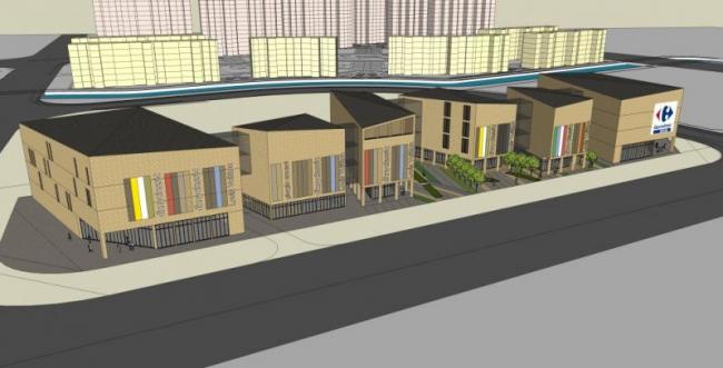 Sketchup综合体模型|多高层商业综合体，现代风格