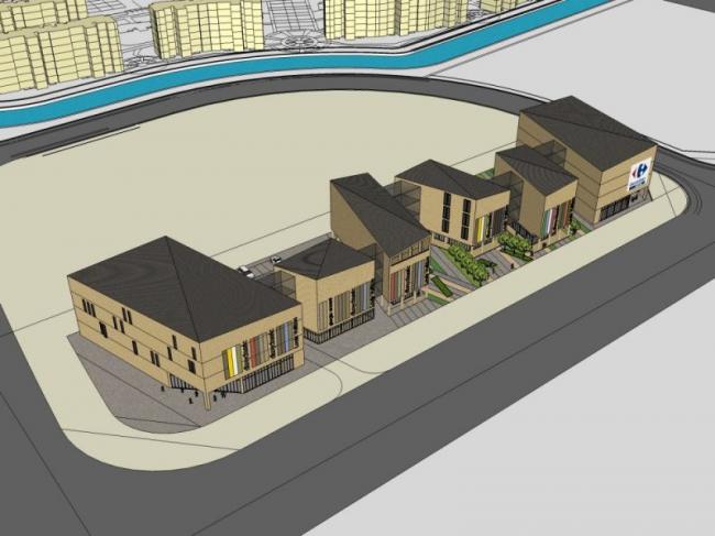 Sketchup综合体模型|多高层商业综合体，现代风格