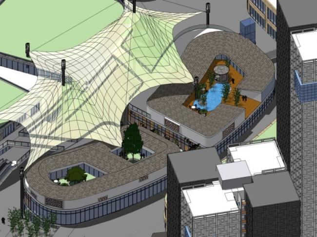 Sketchup综合体模型|多高层商业综合体，住宅，现代风格