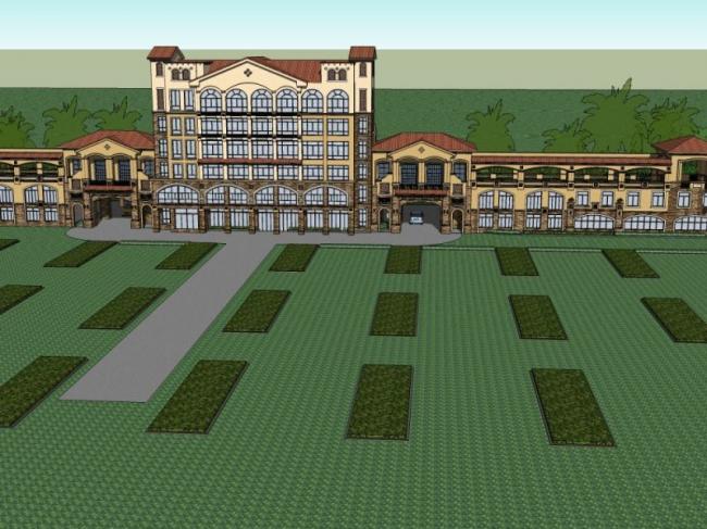 Sketchup酒店模型|多层酒店，古典风格
