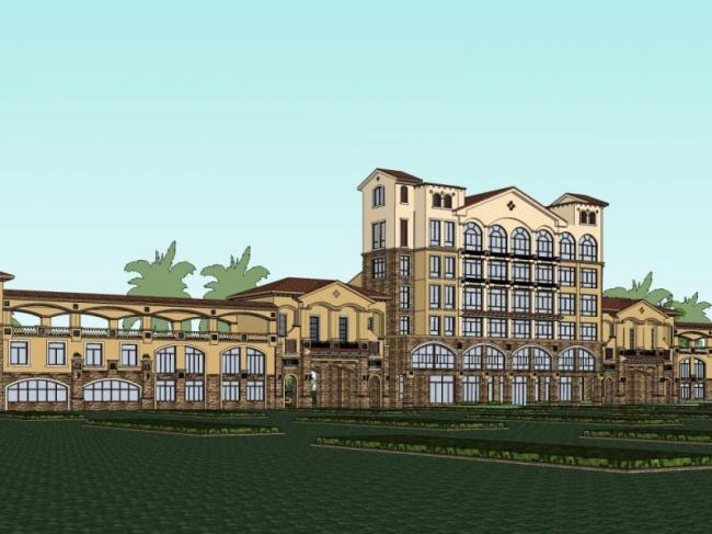 Sketchup酒店模型|多层酒店，古典风格