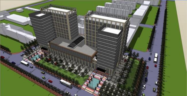 Sketchup办公模型|多高层办公楼，现代风格