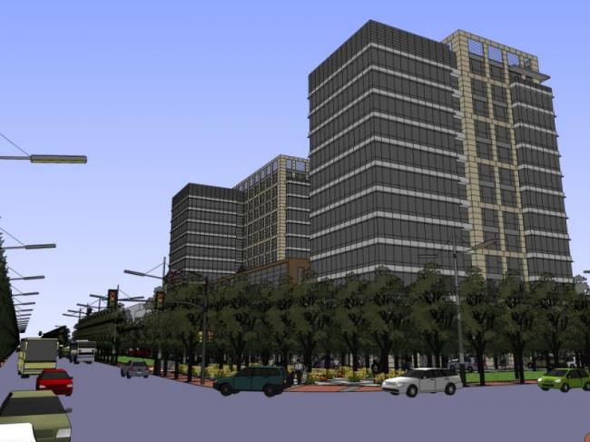 Sketchup办公模型|多高层办公楼，现代风格