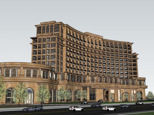 Sketchup酒店模型|多层酒店，古典风格