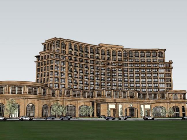 Sketchup酒店模型|多层酒店，古典风格