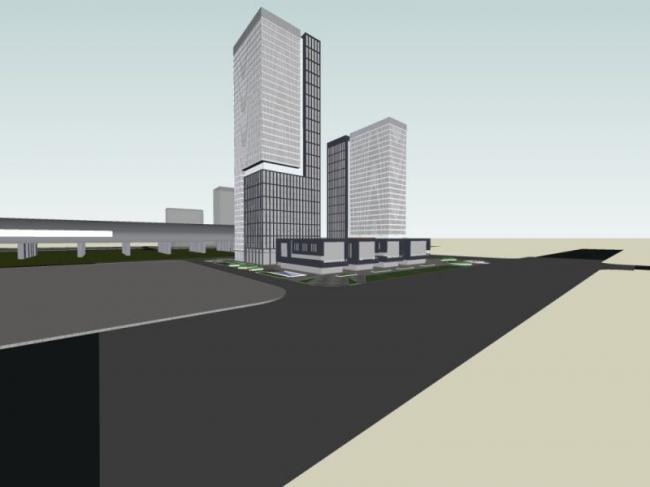 Sketchup办公模型|超高层办公楼，现代风格