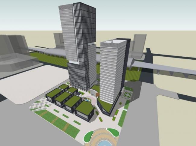Sketchup办公模型|超高层办公楼，现代风格