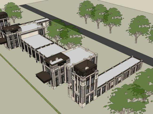 Sketchup酒店模型|多层酒店，西方古典风格