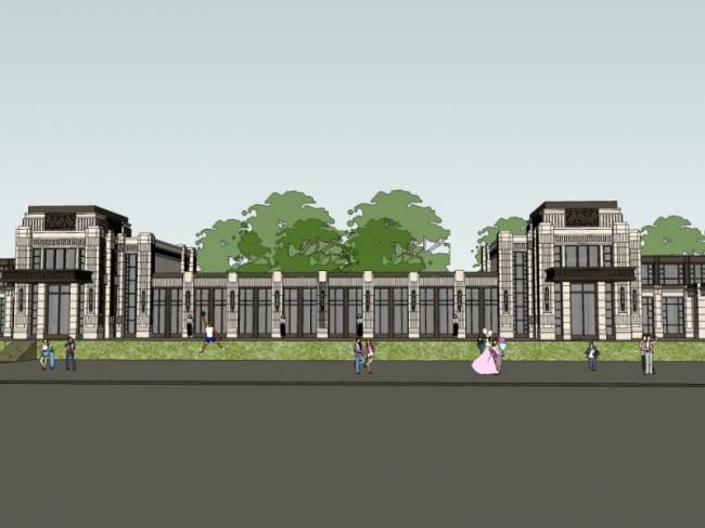 Sketchup酒店模型|多层酒店，西方古典风格