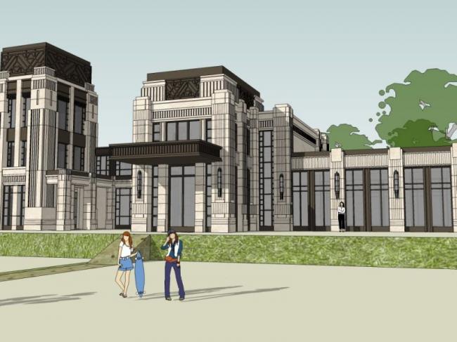 Sketchup酒店模型|多层酒店，西方古典风格