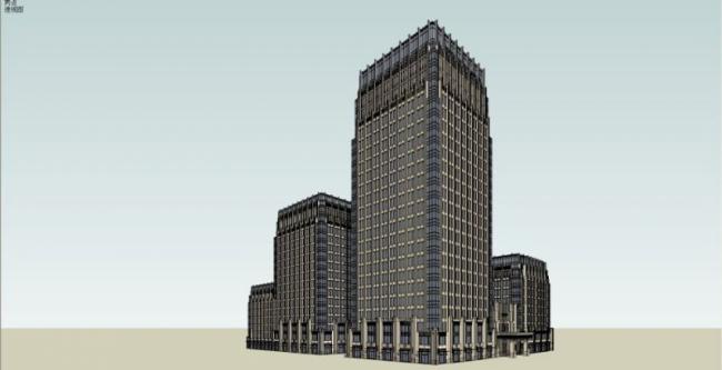 Sketchup办公模型|多高层办公楼，现代风格