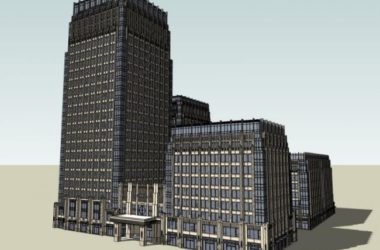 Sketchup办公模型|多高层办公楼，现代风格-BIM建筑网