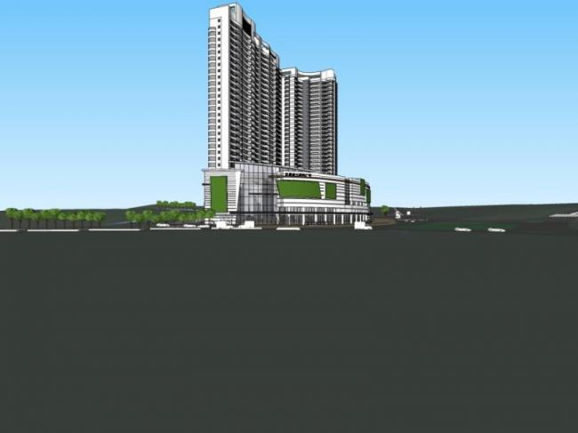 Sketchup综合体模型|超高层商业综合体，住宅，现代风格