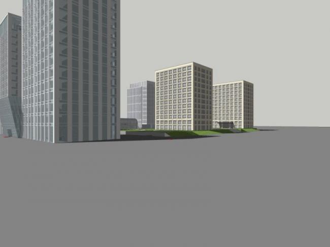 Sketchup办公模型|高层办公楼，现代风格