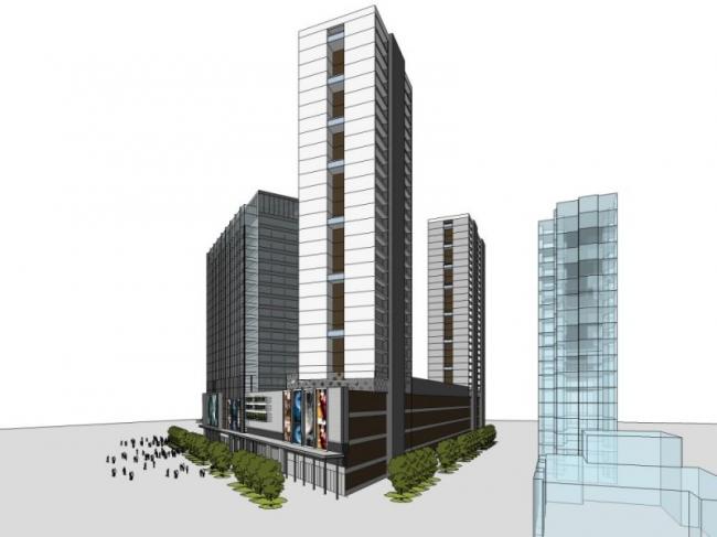 Sketchup综合体模型|多高层综合体，办公，住宅，现代风格