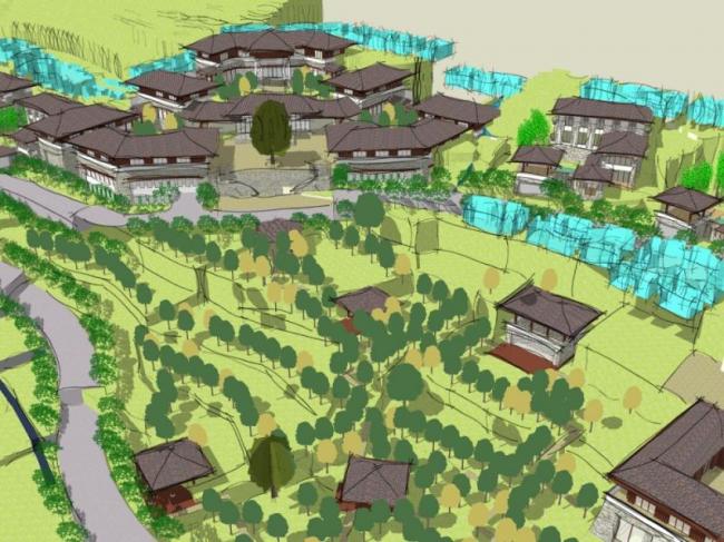 Sketchup酒店模型|多层酒店，中式风格